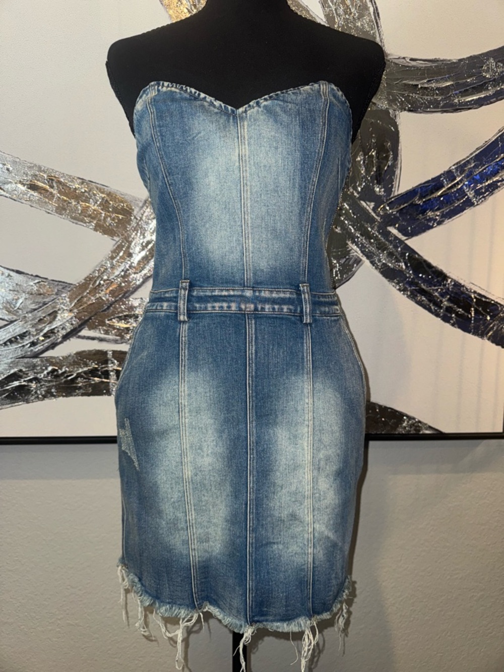 Olivaceous Blue Denim Jeans with Contrast Stitching